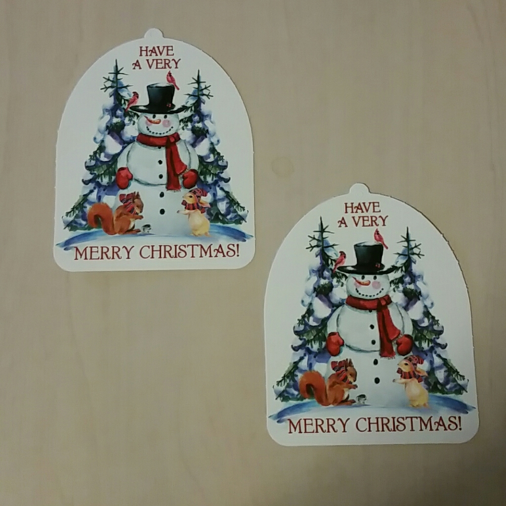 Paper Snowman with Cardinals Christmas Ornaments